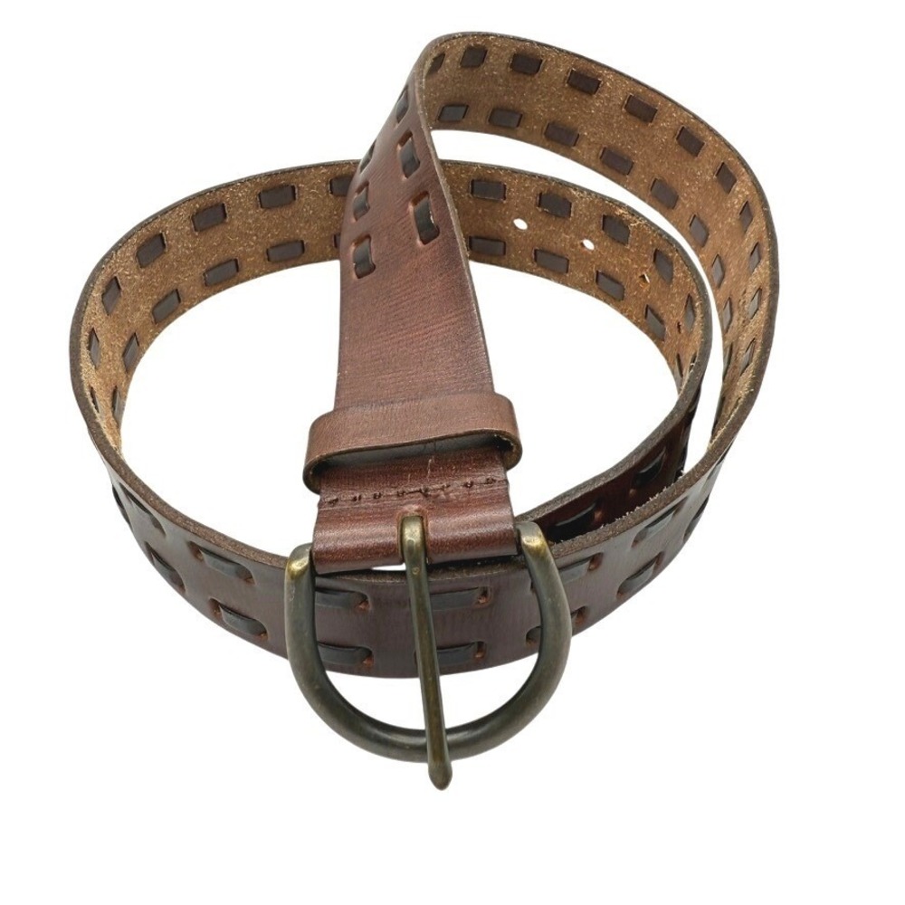 Brown Leather‎ Belt Mens Large Business Casual Workwear Going Out Neutral Earthy